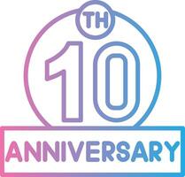 10th Anniversary Pixel Style Badge vector