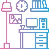 Computer Desk Futuristic App Badge vector