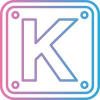Letter K Wireframe App Design vector
