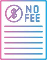 No Fee Simplified Line Mark vector