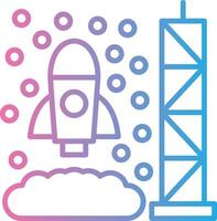 Rocket Launch Futuristic App Badge vector