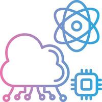 Cloud Digital Outline Piece vector