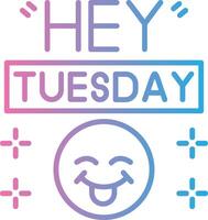 Tuesday Futuristic App Badge vector