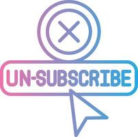 Unsubscribe Gradient Style Element vector