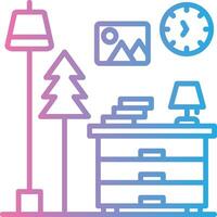 Bedside Table Illustrated Concept Graphic vector