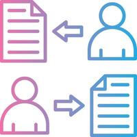 File Sharing Outlined Line Artwork vector