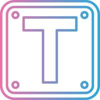 Letter T Thin Line Element vector