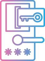 Door Lock Thin Graphic Shape vector