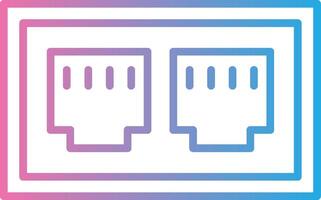 Ethernet Outlined Line Artwork vector
