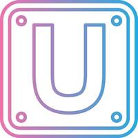 Letter U Thin Line Element vector