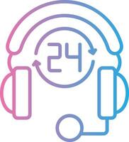24 Hours Support Flat Design Piece vector