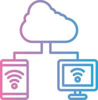 Cloud Connection Pixel Grid Artwork vector