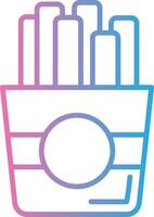 Fries Monochrome Line Graphic vector