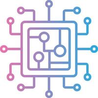 Processor Iconic Line Form vector