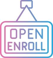 Open Enrollment Soft Outline Graphic vector