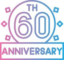 60th Anniversary Sharp Edge Visual vector