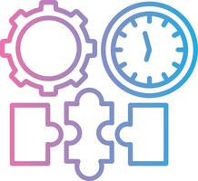 Time Management Simplified Line Mark vector