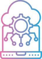 Edge Computing Interface Line Graphic vector