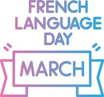 French Language Day Minimal Design Badge vector