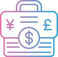 Briefcase Iconic Line Form vector