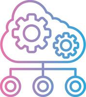 Cloud Settings Simplified Line Mark vector