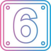 Number 6 Thin Line Element vector