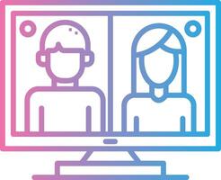 Online Interview Pixel Style Badge vector