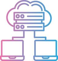 Cloud Network Digital Outline Piece vector