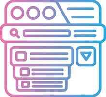 Drop Down Menu Iconic Line Form vector