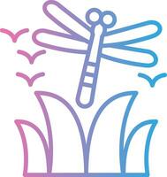 Dragonfly Thin Line Element vector