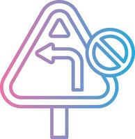 No Turn Left Bold App Graphic vector