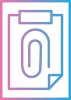 Paper Clip Outlined Line Artwork vector