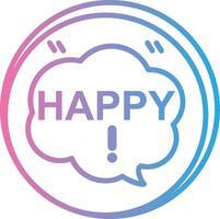 Happy Monochrome Line Graphic vector