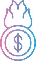 Burn Coin Interface Line Graphic vector