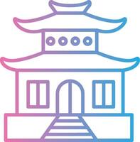 Chinese Temple Minimal Design Badge vector