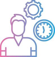 Worker Iconic Line Form vector