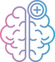 Brain Iconic Line Form vector