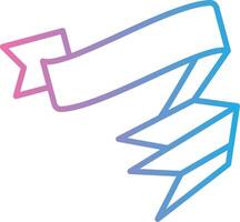 Folded Ribbon Monotone Sketch Design vector