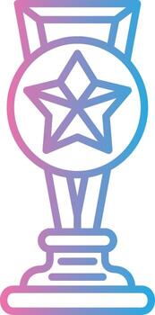 Trophy Star Color Stroke Symbol vector