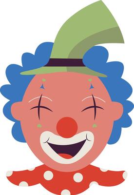 Clown Mask Clipart in Cartoon Design