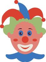 Clown Mask Clipart in Flat Design. vector
