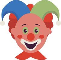 Clown Mask Clipart with Flat Design vector