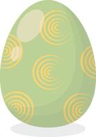 Green Easter Egg with Simple Pattern Design vector
