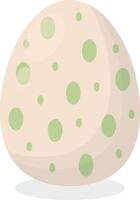 White Easter Eggs with Simple Green Pattern vector