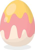 Pink Easter Egg with White and Yellow Pattern Concept vector