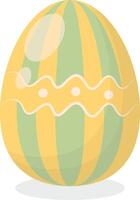 Yellow Easter Eggs with Simple Green Pattern vector