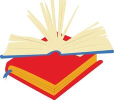 Education Textbook in Closed and Open Position. vector