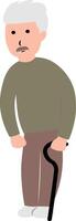 Old Man Character on White Background vector