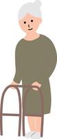 Old Man Character on White Background. vector