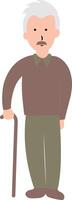 Old Man Character in Cartoon Design. vector